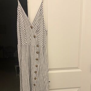 Urban Outfitters Striped Midi Dress - Black and White